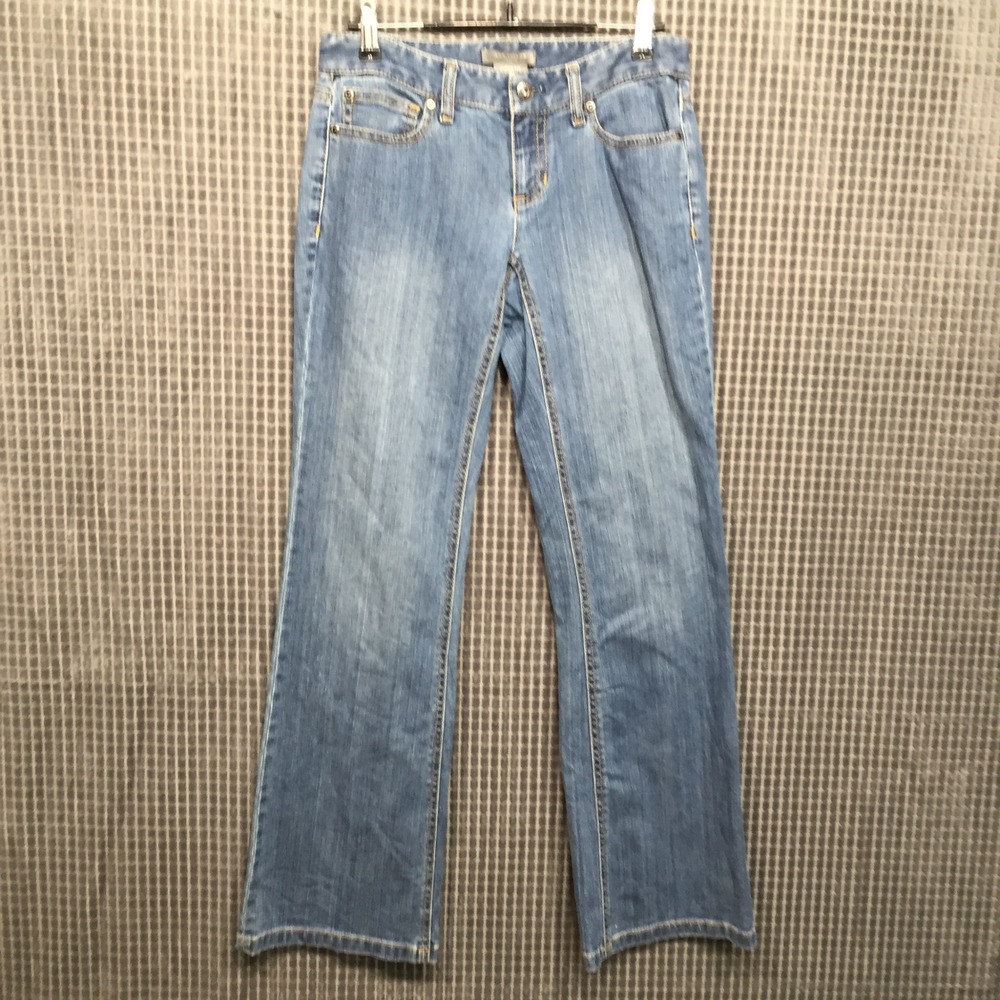 Ann‎ Taylor Women Jeans 0P Blue Excellent Curvy Fit Bootcut Low Rise Denim
